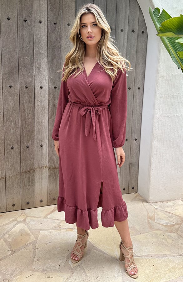 Split Jurk Midi Dust Roze – shoparchief, foto 6