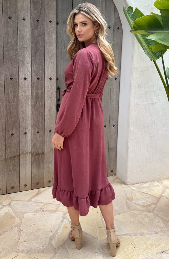 Split Jurk Midi Dust Roze – shoparchief, foto 3
