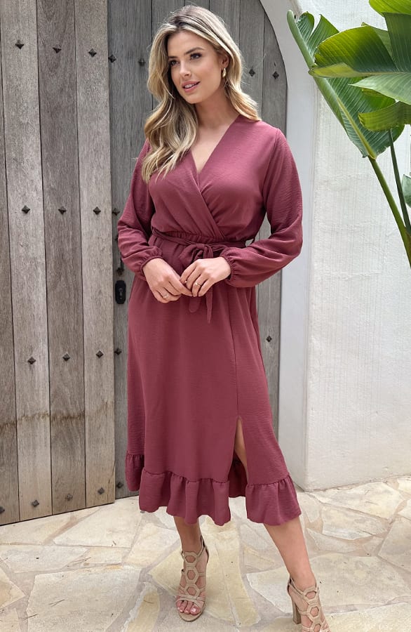 Split Jurk Midi Dust Roze – shoparchief, foto 7