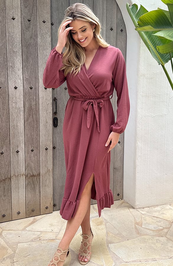 Split Jurk Midi Dust Roze – shoparchief, foto 1