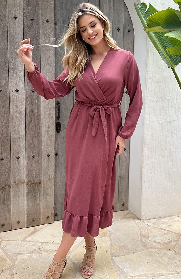 Split Jurk Midi Dust Roze – shoparchief, foto 4