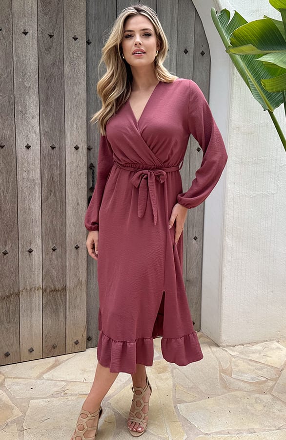 Split Jurk Midi Dust Roze – shoparchief, foto 2