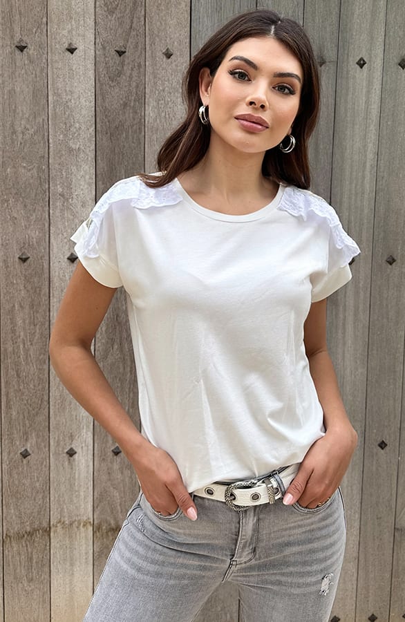 Top Ruffle Schouder Boho – shoparchief, foto 1