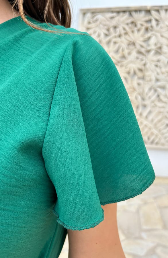 Toscane V-hals Jurk Bright Green – shoparchief, foto 5