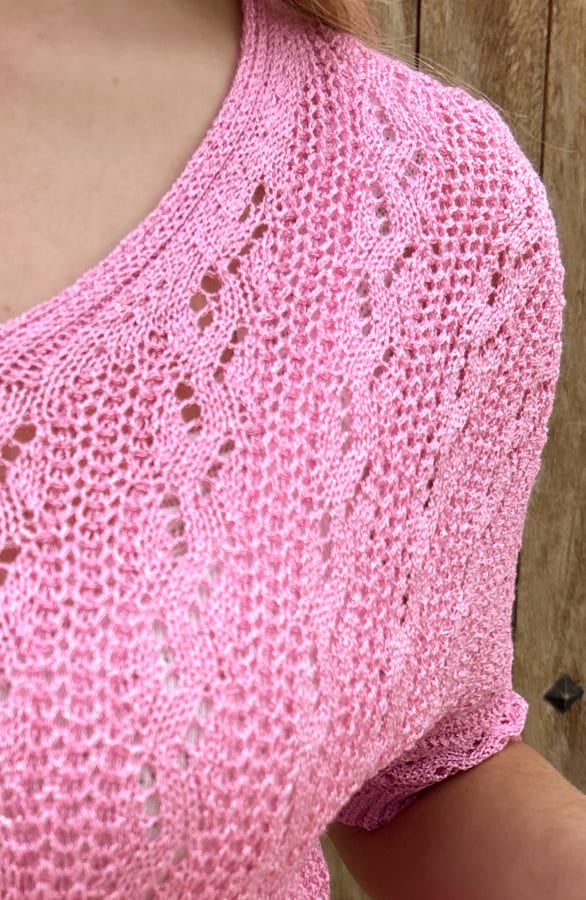 Gehaakte Lurex Trui Dames Candy Pink – truien, foto 5