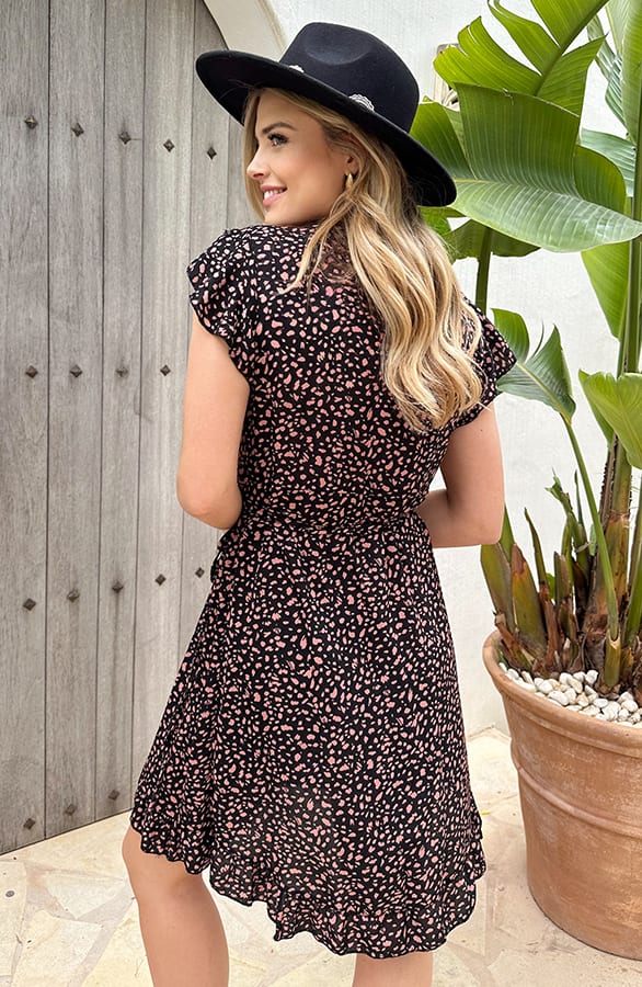 Wikkel Jurk Cheetah Zwart Koraal – shoparchief, foto 4