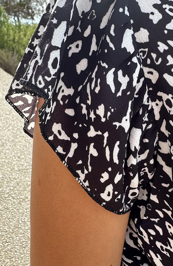 Wrap Detail Cropped Top Zwart – shoparchief, foto 6
