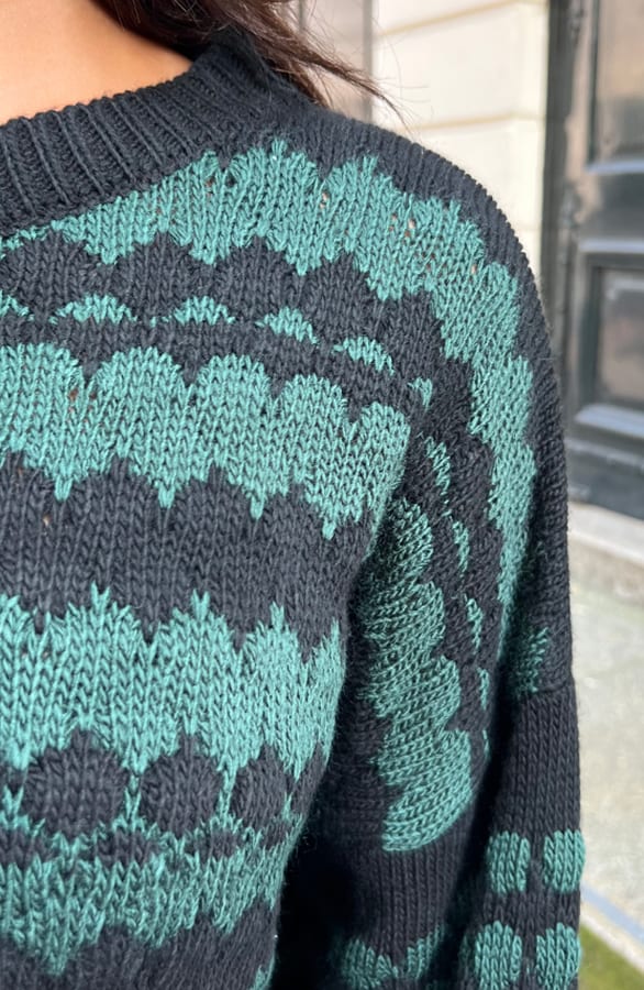 Boho Knitted Sweater Smaragd – shoparchief, foto 5