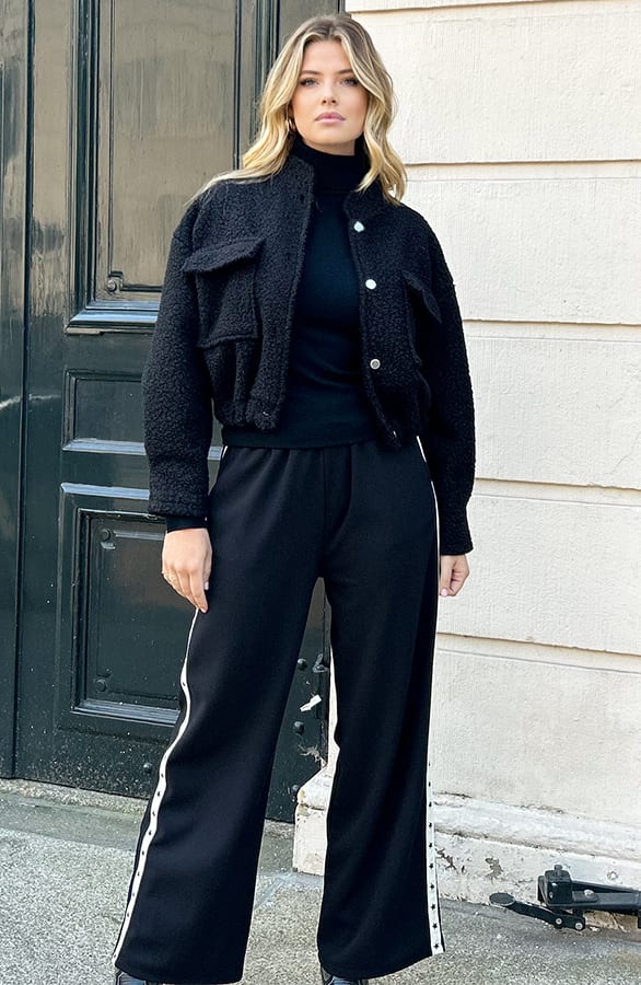 Bouclé Bomber Jacket Black – jassen, foto 9