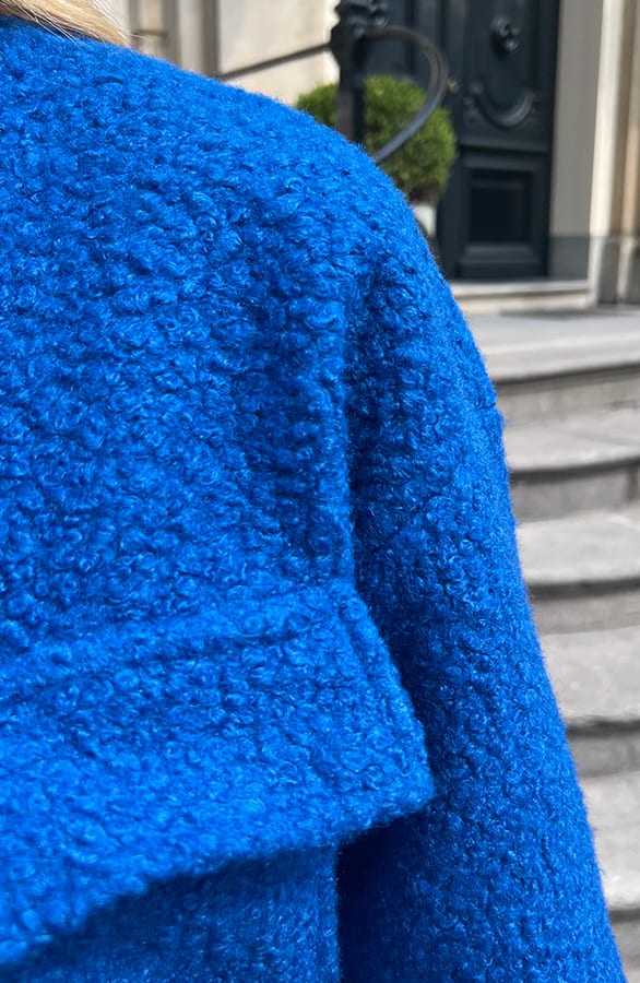 Bouclé Bomber Jacket Kobalt – jassen, foto 6