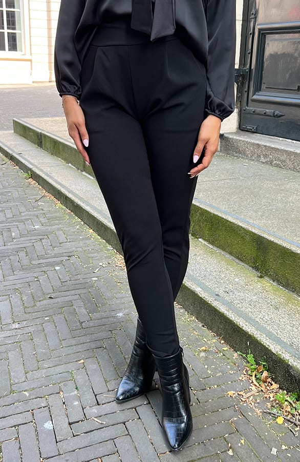 High Waist Pantalon Stretch Zwart – broeken, foto 3