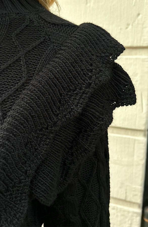 Kabel Ruffle Trui Zwart – shoparchief, foto 5