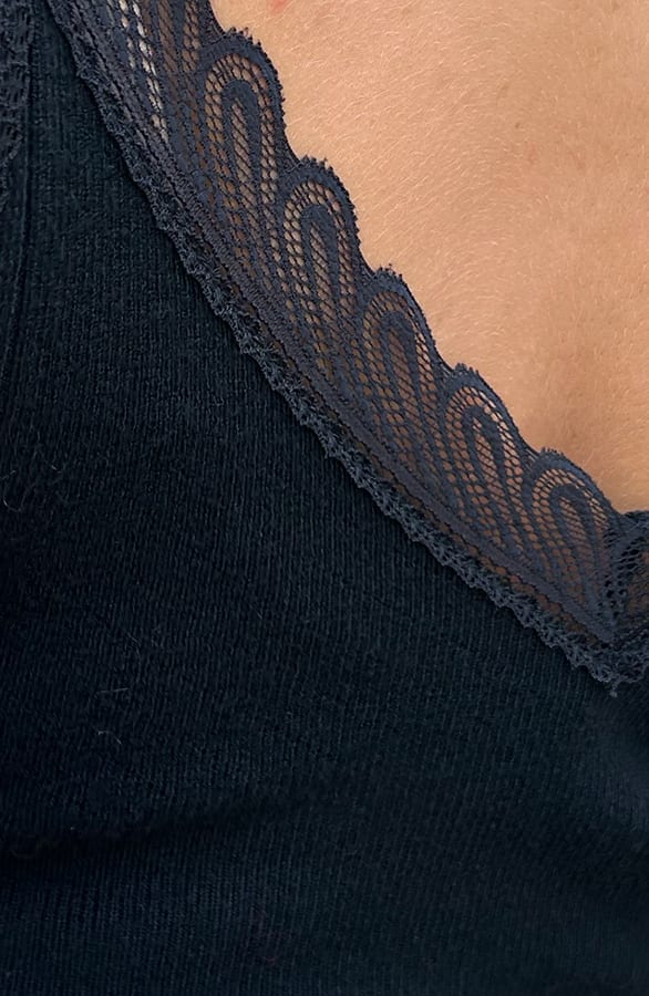 Kanten Detailed Top Zwart – tops, foto 7