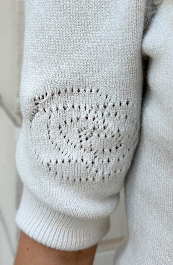 Knitted Pofmouwen Top Roses Beige – shoparchief, foto 7
