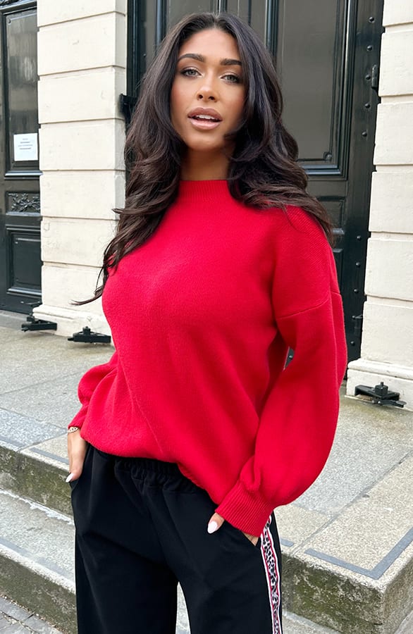 Luxury Soft Trui Wijde Mouw Rood – shoparchief, foto 11