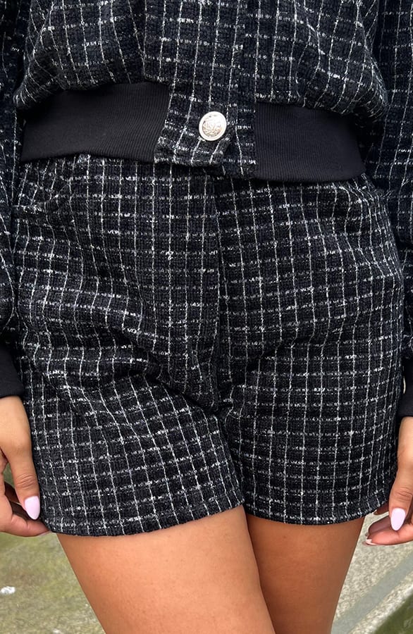Luxury Tweed Short Zwart – shoparchief, foto 3