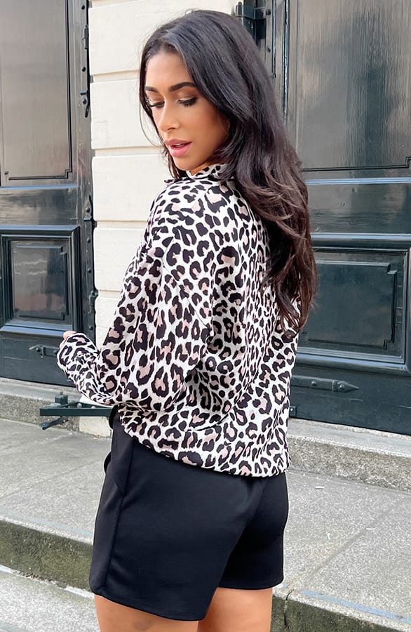 Oversized Leopard Button Blouse – shoparchief, foto 3