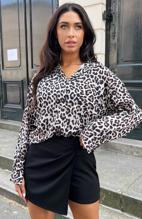 Oversized Leopard Button Blouse – shoparchief, foto 1