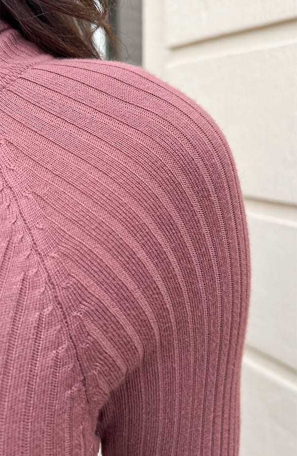 Ribstof Jurk Met Col Dust Pink – shoparchief, foto 8