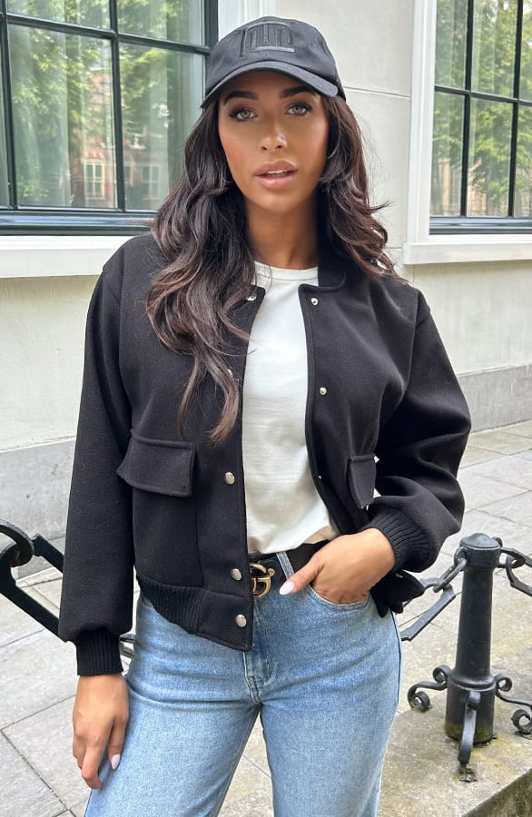 Soft Bomberjacket Zwart – jassen, foto 9