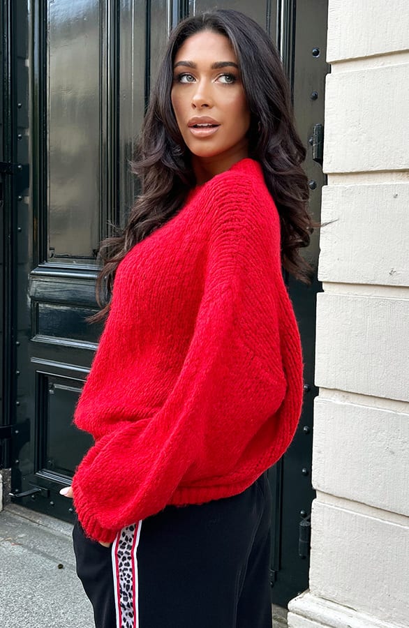 Soft Oversized Trui Rood – shoparchief, foto 2