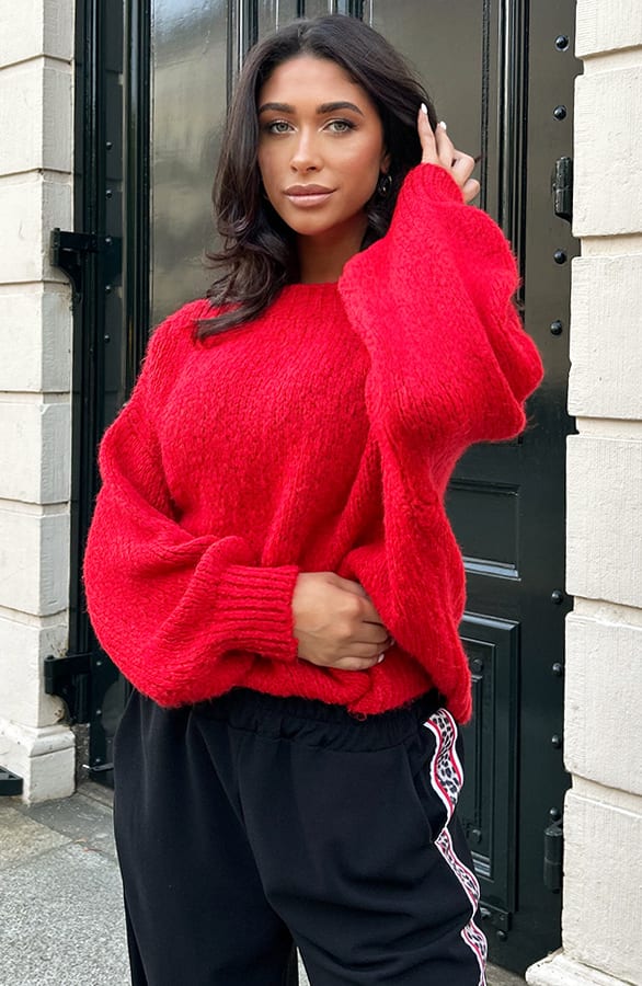 Soft Oversized Trui Rood – shoparchief, foto 3