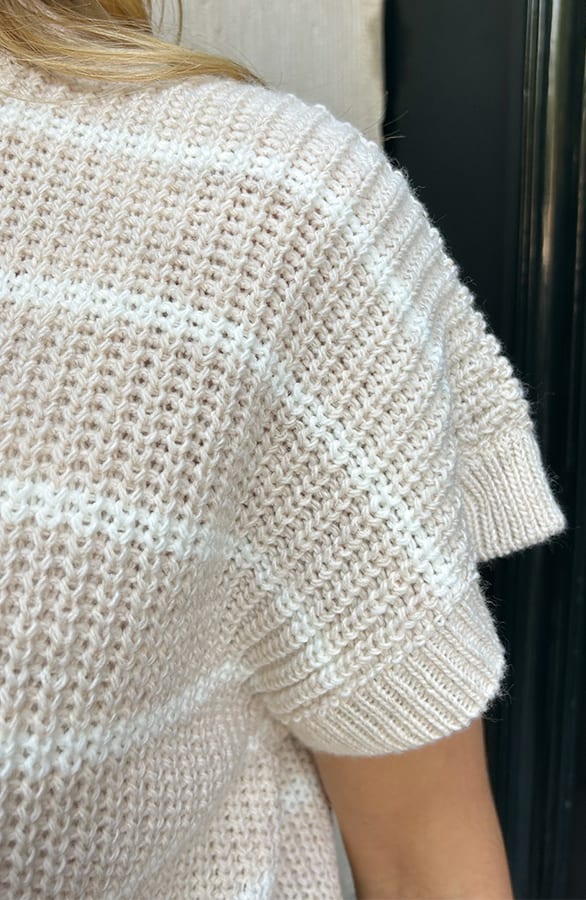Strepen Top Short Sleeve Beige – shoparchief, foto 5