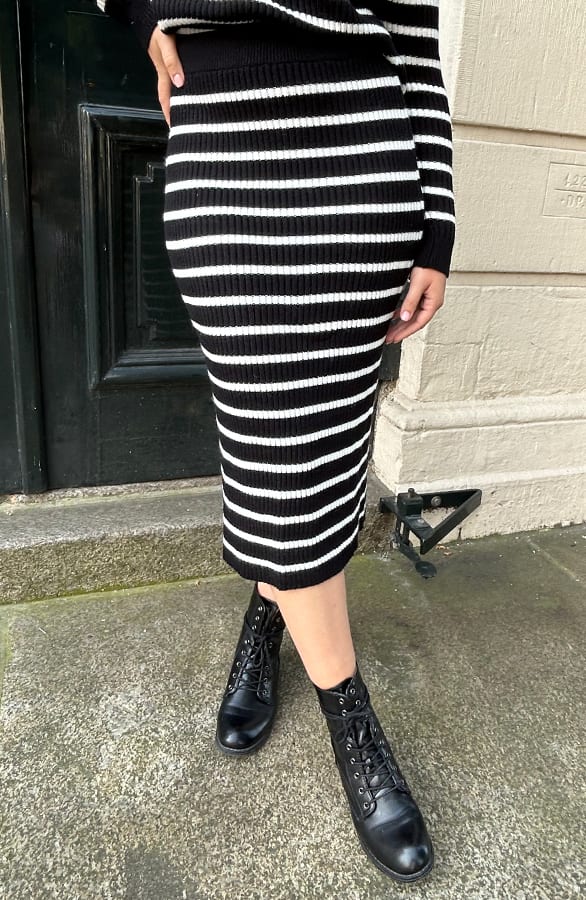 Stripe Rok Zwart – shoparchief, foto 3