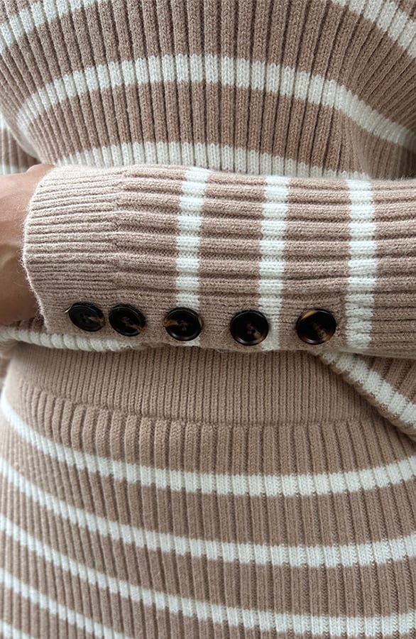Stripe Sweater Taupe – shoparchief, foto 6