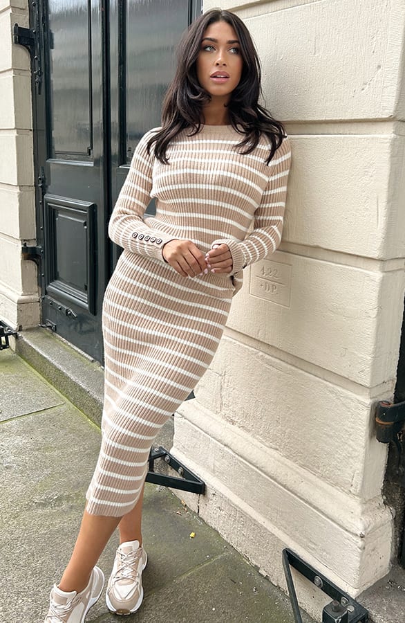 Stripe Sweater Taupe – shoparchief, foto 9