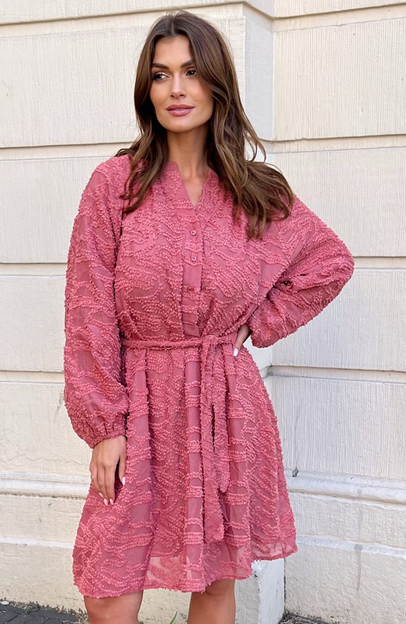 Vienna Jurk Met Wijde Mouwen Dust Roze – shoparchief, foto 1