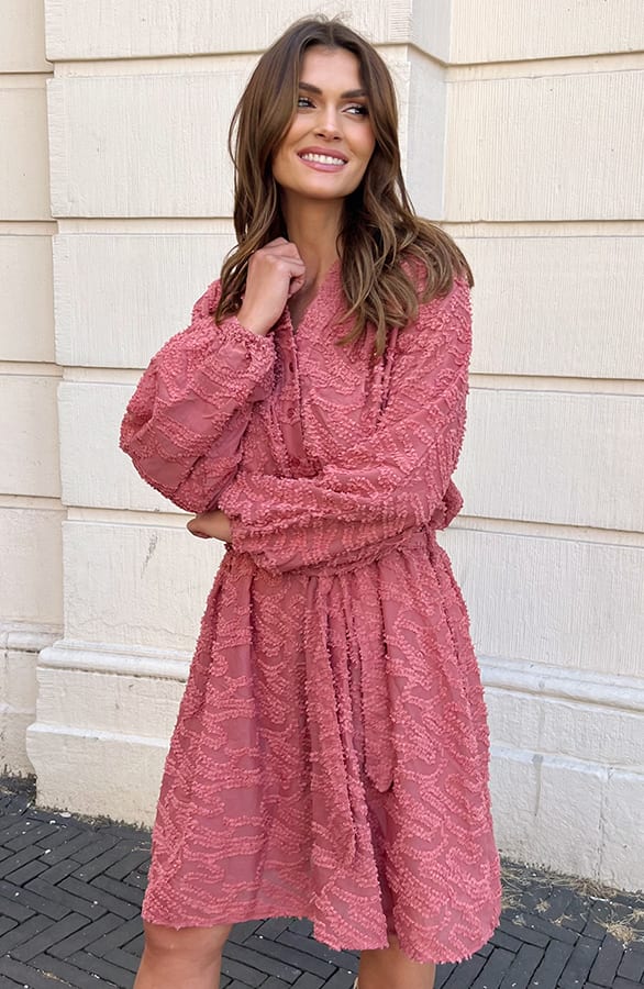 Vienna Jurk Met Wijde Mouwen Dust Roze – shoparchief, foto 4