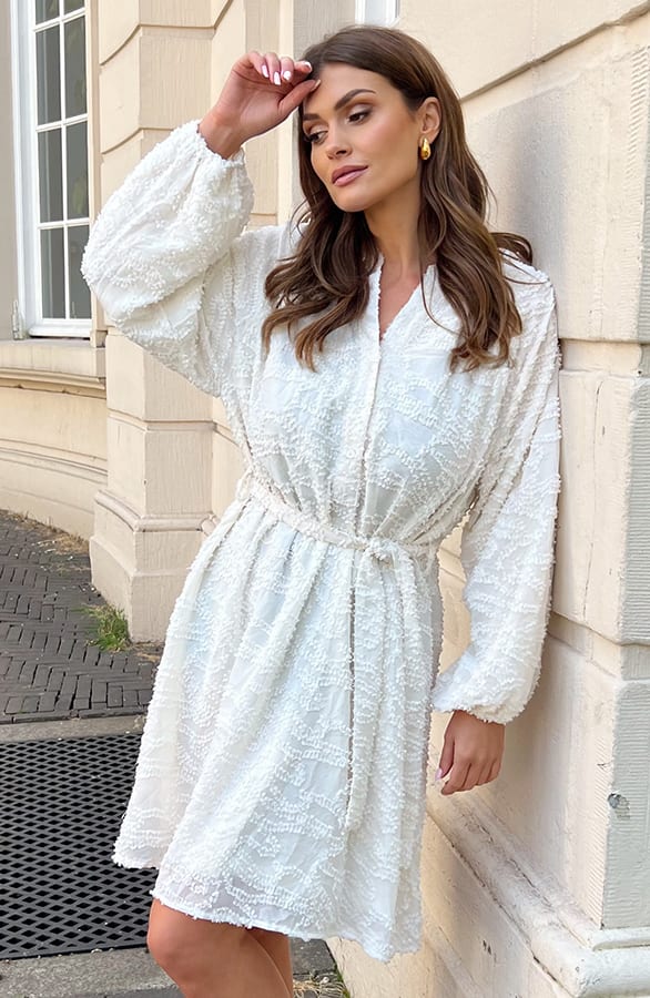 Vienna Jurk Met Wijde Mouwen Light Beige – shoparchief, foto 1