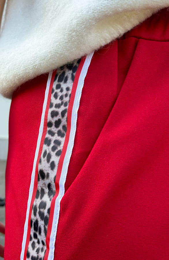 Yves Bies Straight Leg Pantalon Rood Leopard – shoparchief, foto 8