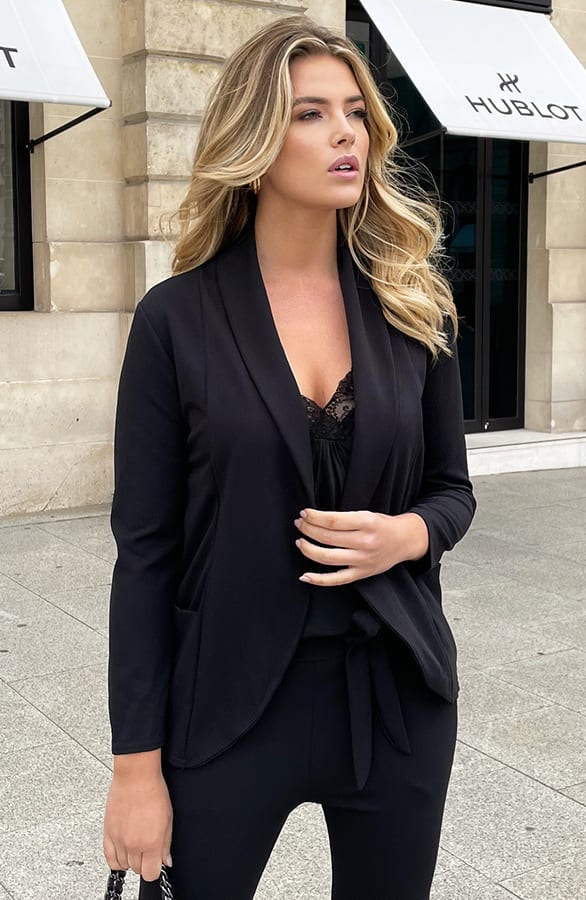 Basic Blazer Zwart – blazers, foto 3