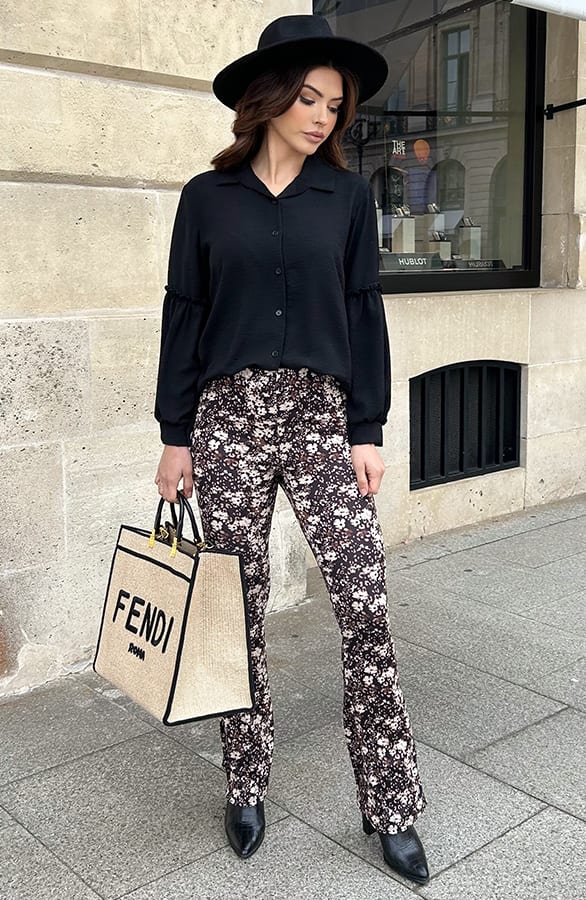 Blouse Met Ruches Mouw Zwart – shoparchief, foto 9