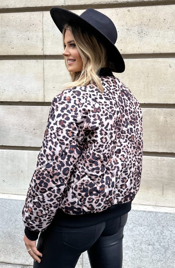 Bomber Jacket Quilted Leopard – shoparchief, foto 5