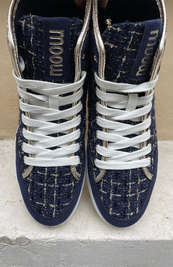 Bouclé Sneakers Goud Marine – shoparchief, foto 6
