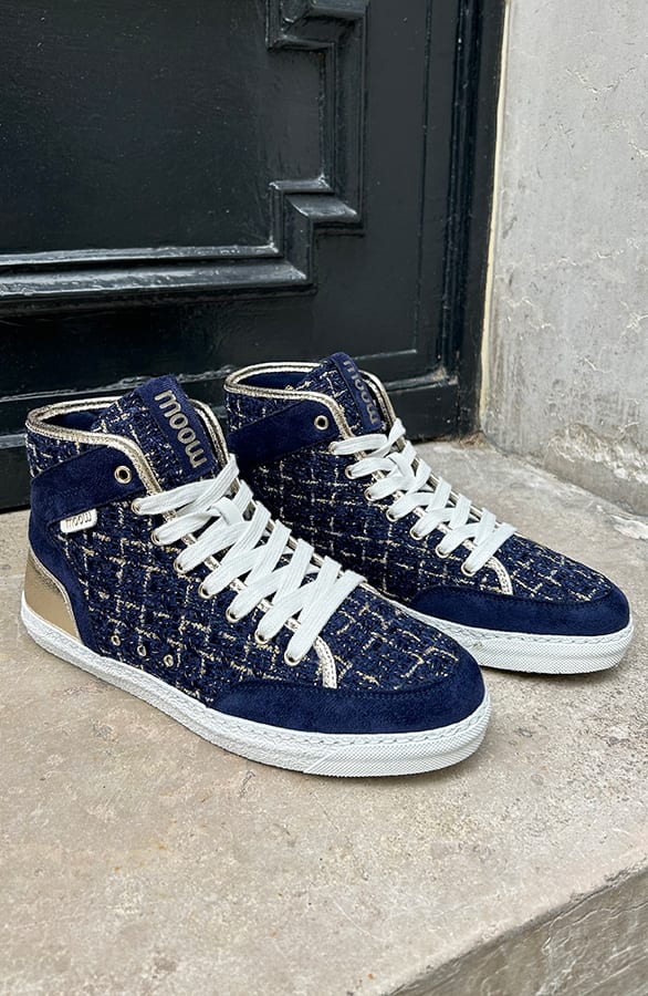 Bouclé Sneakers Goud Marine – shoparchief, foto 1