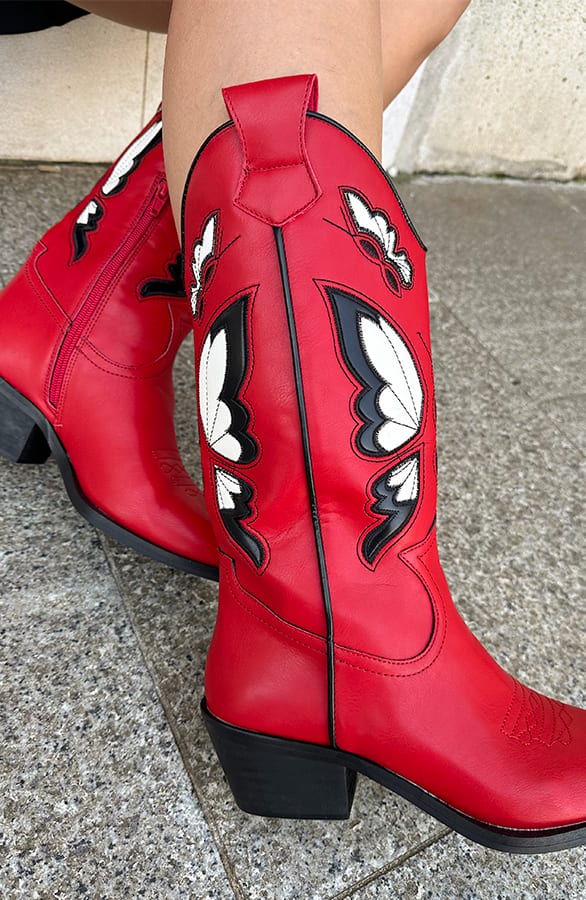 Cowboy Boots Butterfly Red – shoparchief, foto 2