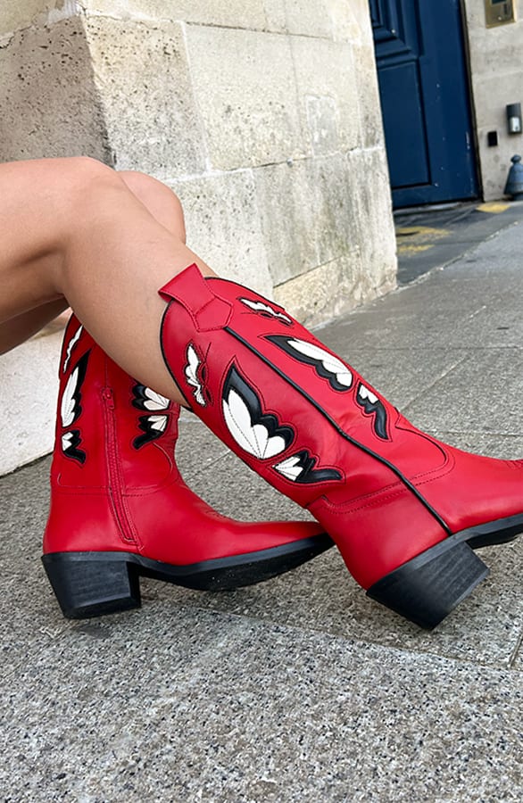 Cowboy Boots Butterfly Red – shoparchief, foto 3