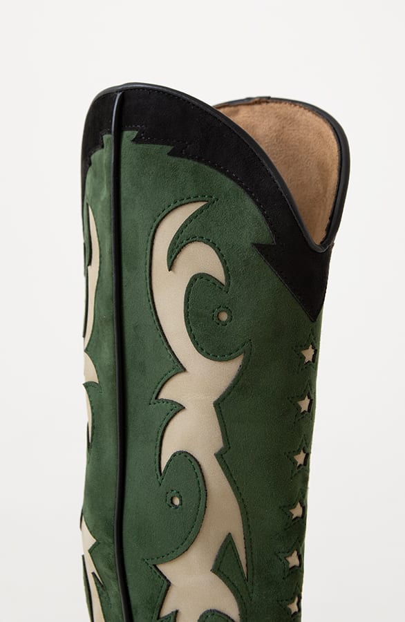 Cowboy Boots Detailed Groen – shoparchief, foto 6