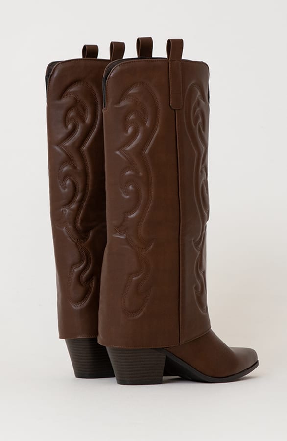 Cowboy Boots Leather Choco – shoparchief, foto 3