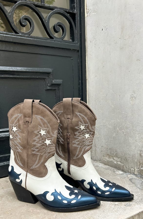Cowboy Boots Star Brown Blue – shoparchief, foto 1
