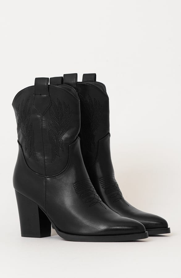 Cowboylaarzen Met Hak Zwart – shoparchief, foto 3