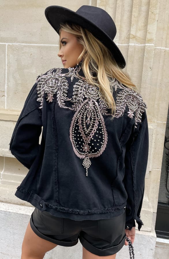 Festive Studs Jacket Zwart – shoparchief, foto 3