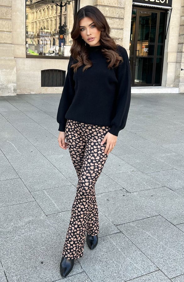 Flared Broek Heart Camel – shoparchief, foto 7