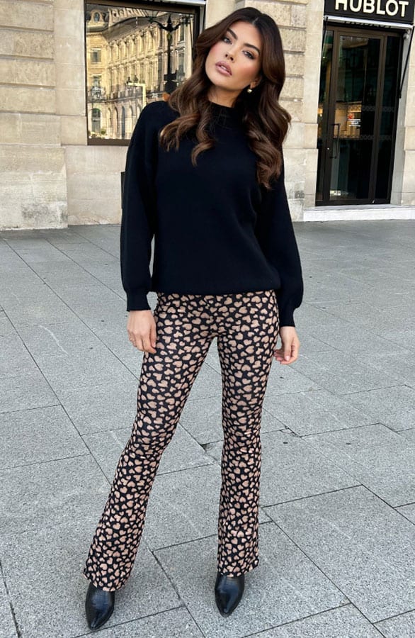 Flared Broek Heart Camel – shoparchief, foto 3