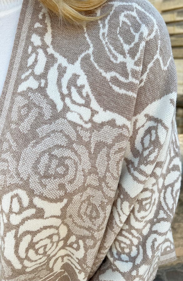 Floral Poncho Beige – shoparchief, foto 4