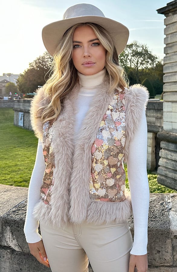 Fur Heart Gilet Pailletten – vesten, foto 5